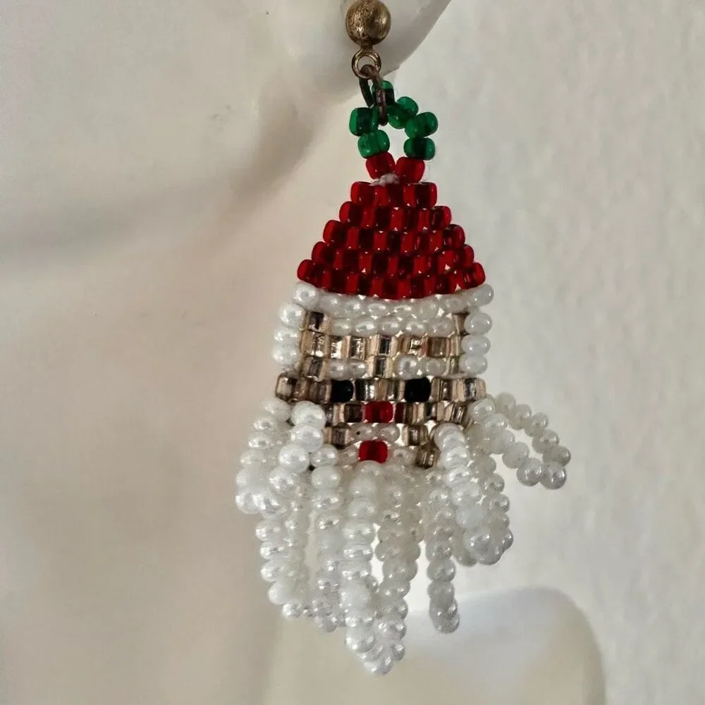 Beaded Santa Claus earrings